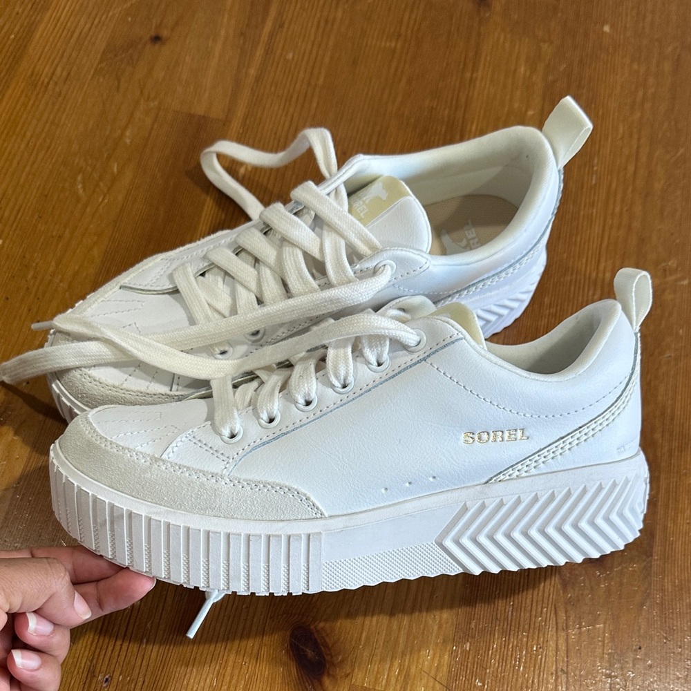Sorel waterproof Cream and White Low-Top Sneakers - Picture 3 of 10